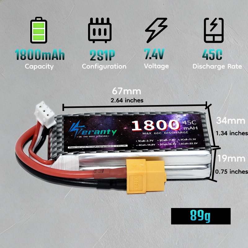 TERANTY 2S 3S 4S 1800mAh Lipo  - Drone Rc Leading recensie en prijs